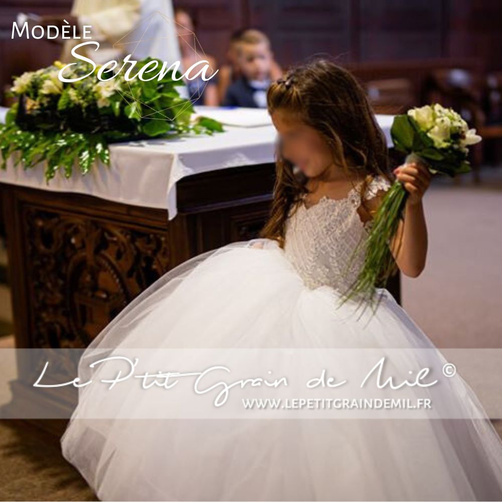 robe de mariée enfant petite fille assorti mère fille