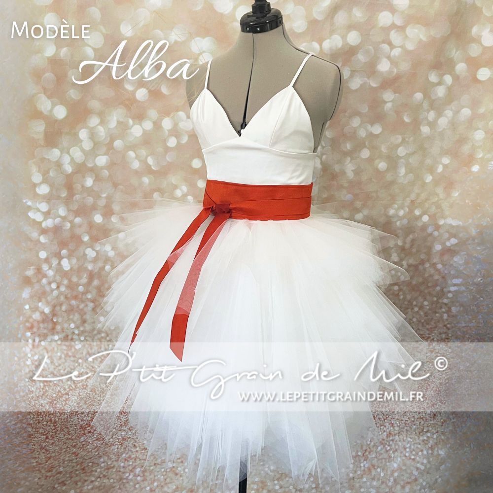 jupe de mariée tutu courte en tulle blanche