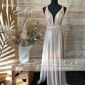 robe demoiselle d'honneur infinity mariage nude rose poudré