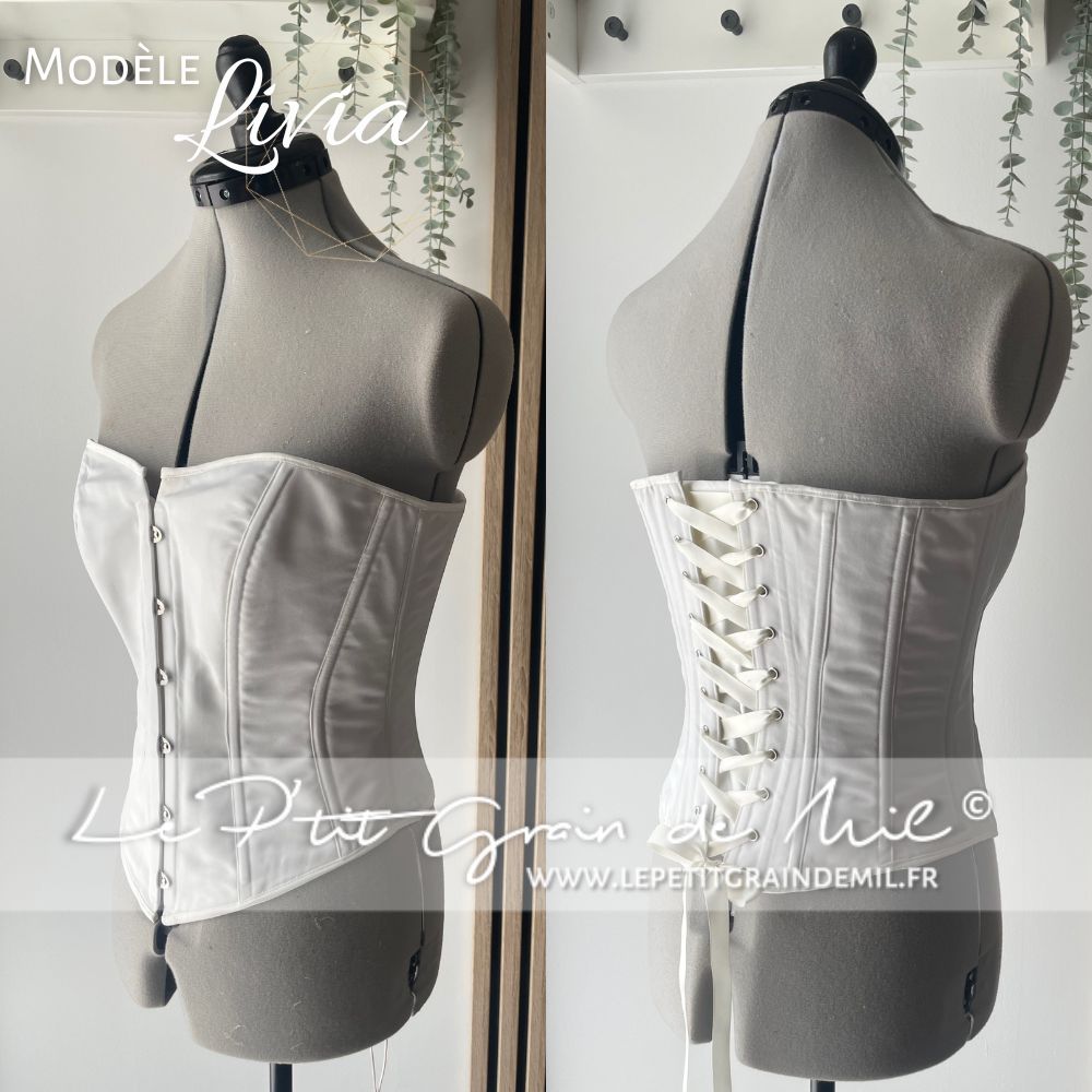 Corset Bustier de mariée Livia en satin pour mariée élégante et féminine